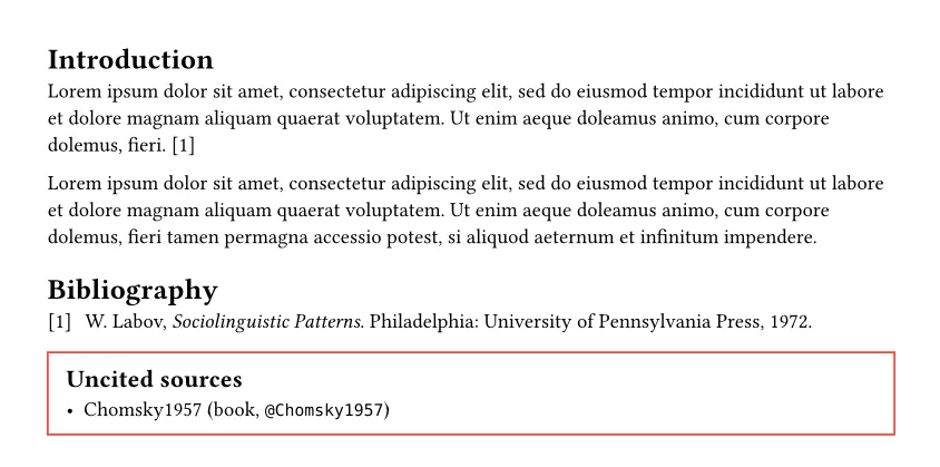 Preview of an uncited source shown in a red box.